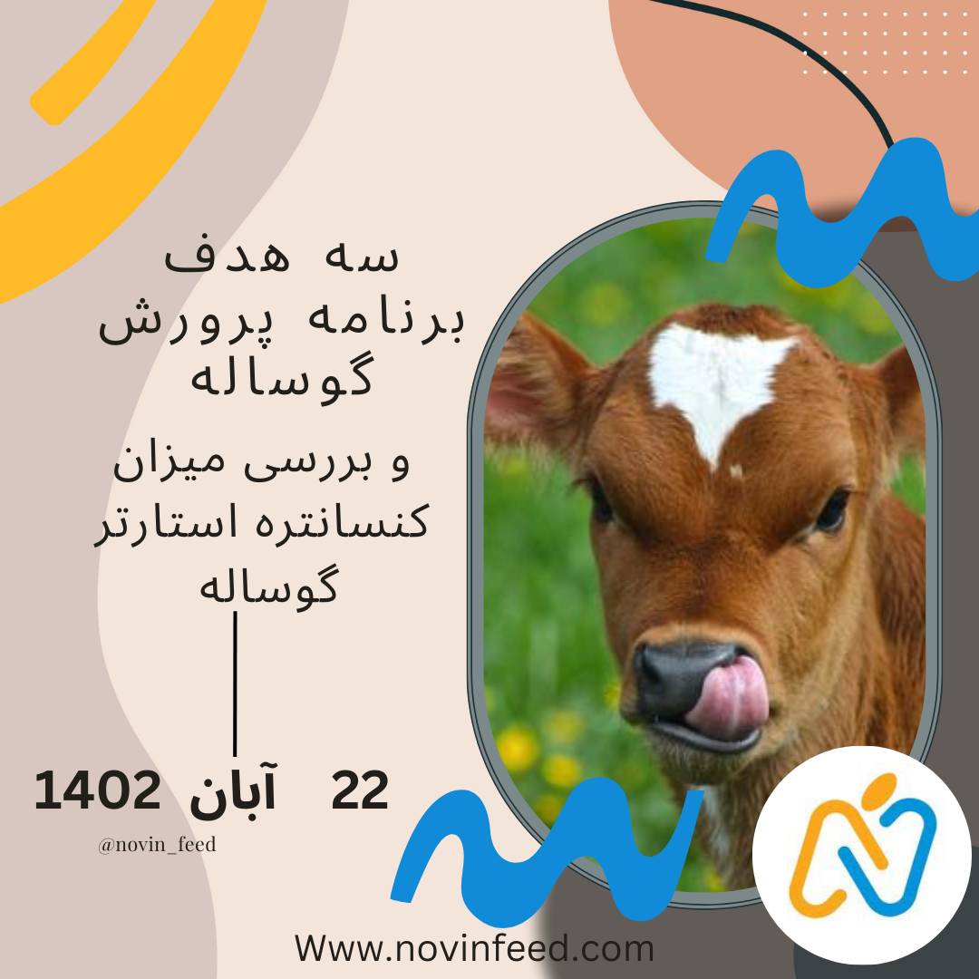 3 هدف اصلی برنامه پرورش گوساله و بررسی میزان کنسانتره استارتر گوساله